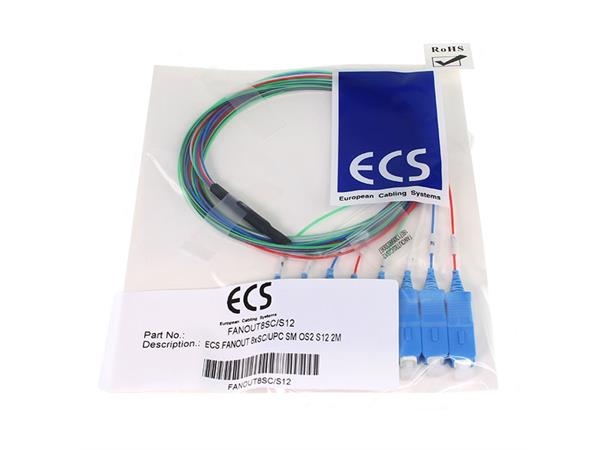 ECS fanout 8-ribbon 8xSC/UPC G652D 2,3m S12